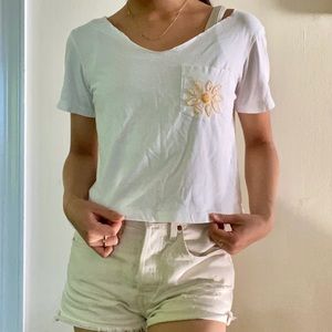 Cropped sunflower shirt